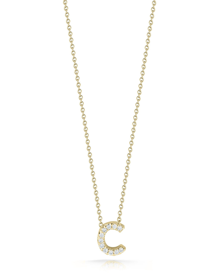 Tiny Treasures 0.06ct Diamond Love Letter "C" Pendant in 18K Yellow Gold, 16-18" chain