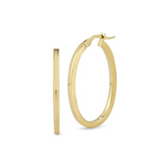 Oval Hoop Earring in 18K Yellow Gold