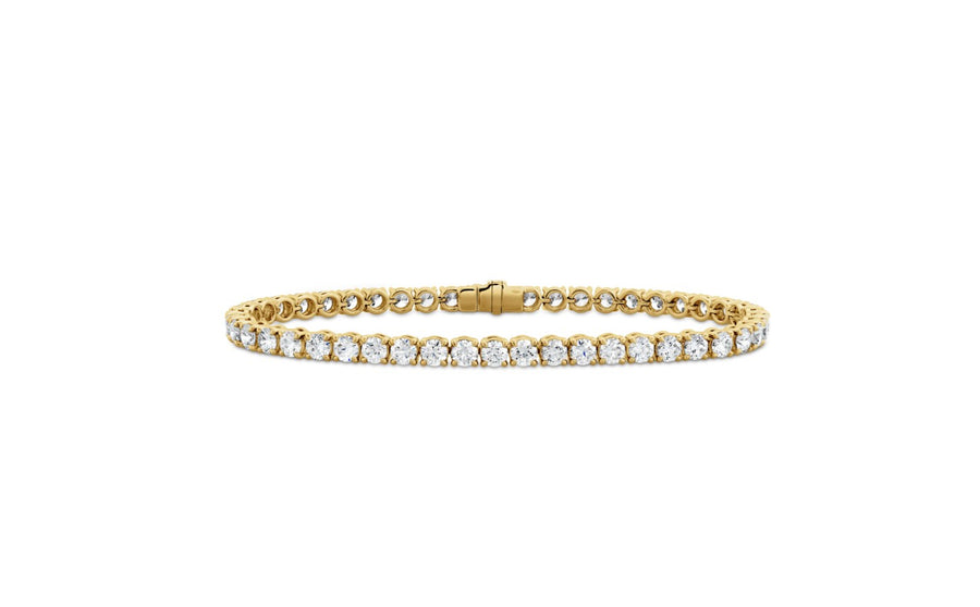 Classic 5.77-6.04ct Diamond 4 Prong Line Bracelet in 18K Yellow Gold, 7in