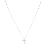 Diamond Cross Pendant in 18K White Gold, 18in