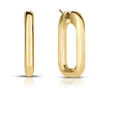 Square Hoop Earrings in 18K Yellow Gold, Medium