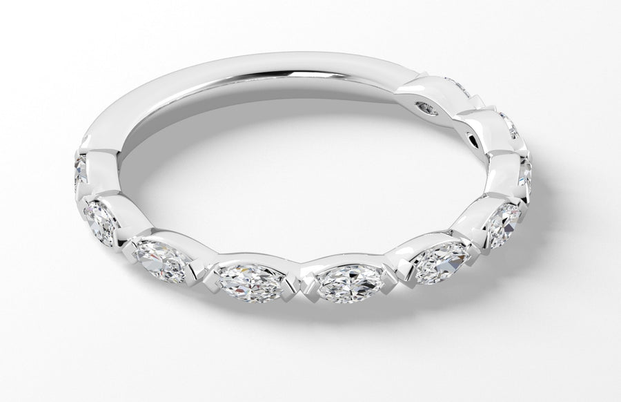 0.47ct Diamond East West Marquise Band in Platinum