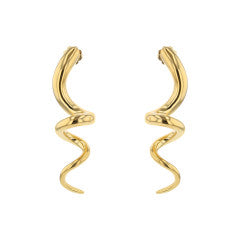 Spiral Earrings in 18K Yellow Gold, Large