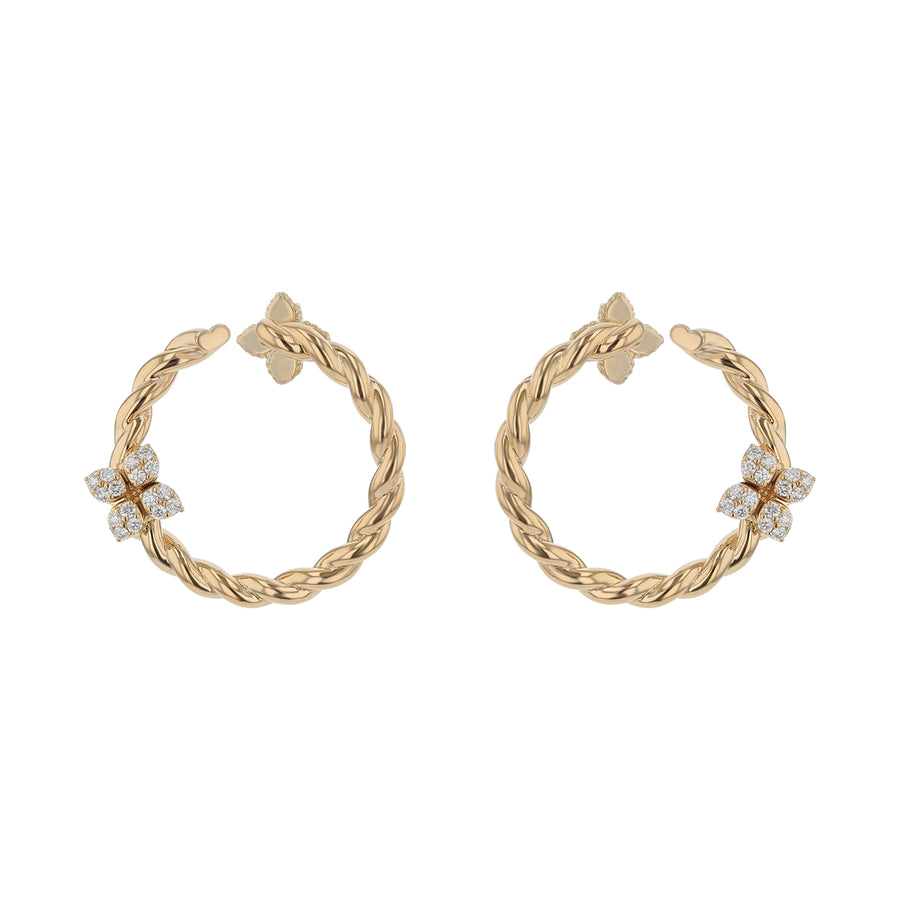 Love in Verona Diamond Twist Hoop Earrings in 18K Yellow Gold