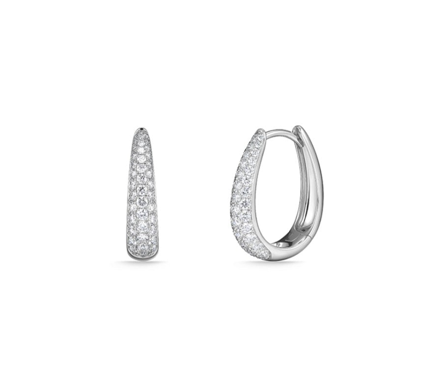 Paramount 0.80-1.01ct Diamond Hoop Earrings in 18K White Gold