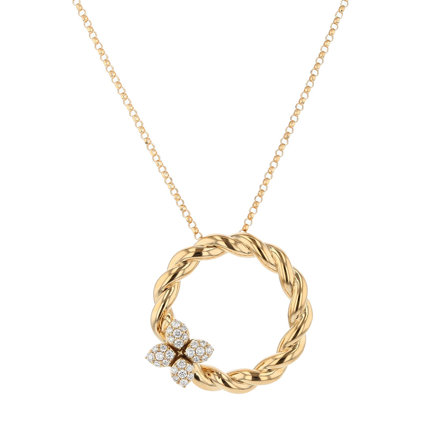 Love in Verona Diamond Twist Necklace in 18K Yellow Gold
