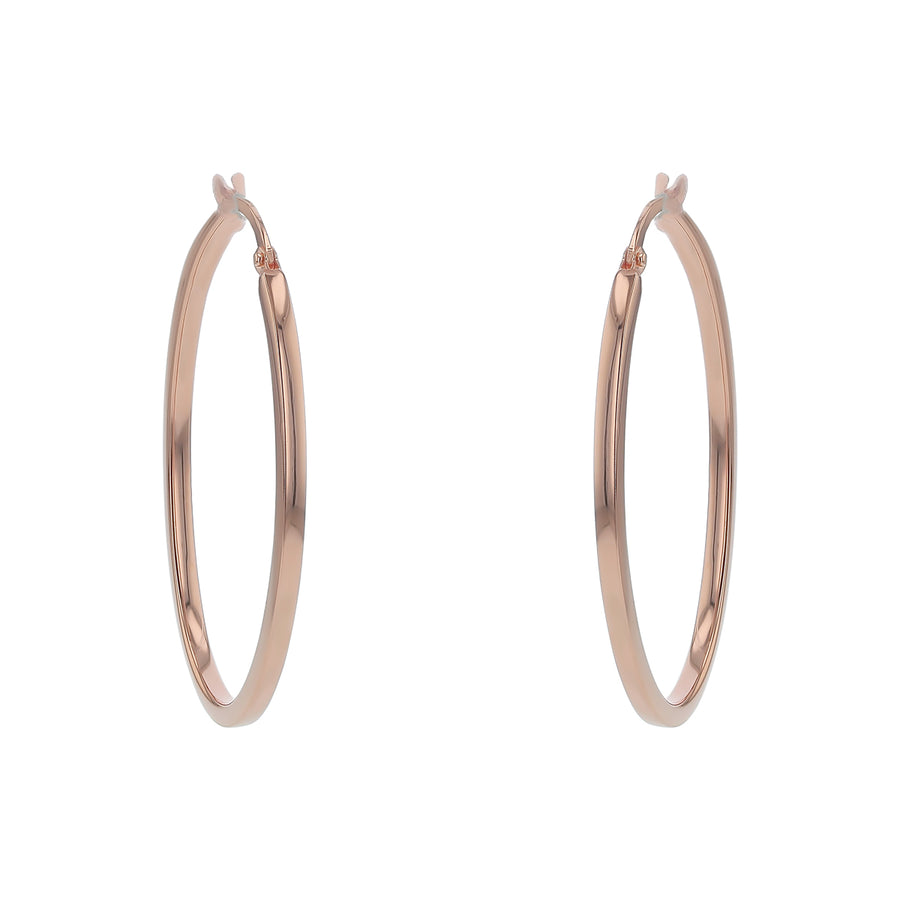 Large Oval Hoop Earrings in 18K Rose Gold