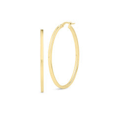 Oval Hoop Earring in 18K Yellow Gold