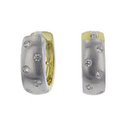 0.29ct Full Cut Diamonds Reversible Hoops in 18k Yellow and White Gold