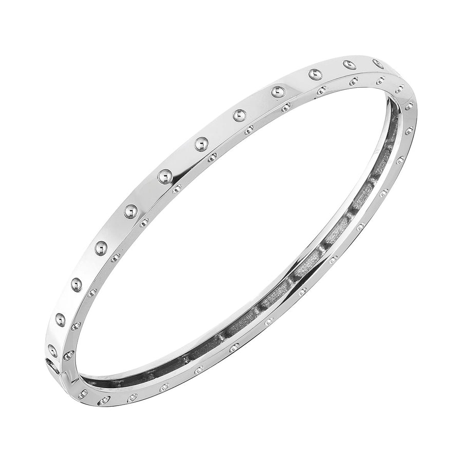 Symphony Pois Moi Bangle Bracelet in 18K White Gold, 48x58mm