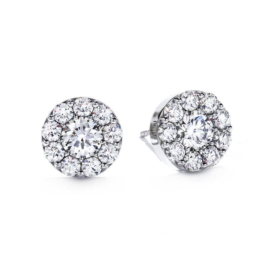 Diamond Stud Earrings in 18K White Gold