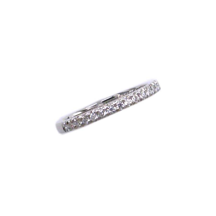 0.32Ct Diamond Partway Band in 18K White Gold, Size 6.25