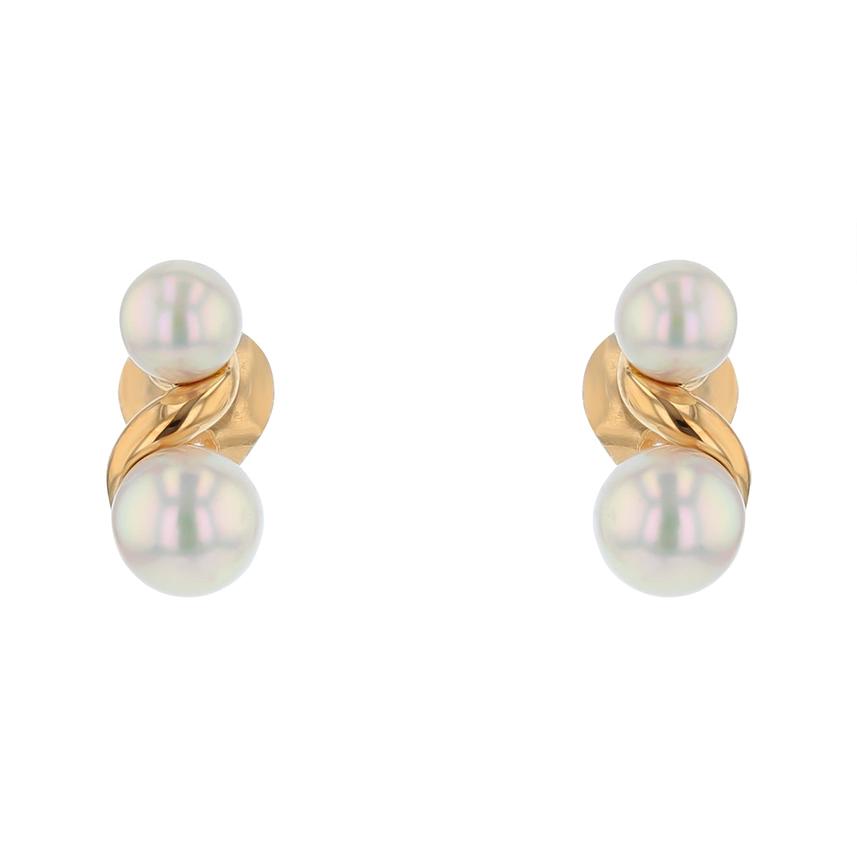 18k Yellow Gold Pearl outlets Drop Earrings