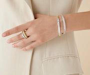 Masai Diamond Bangle Bracelet in 18K Yellow and White Gold