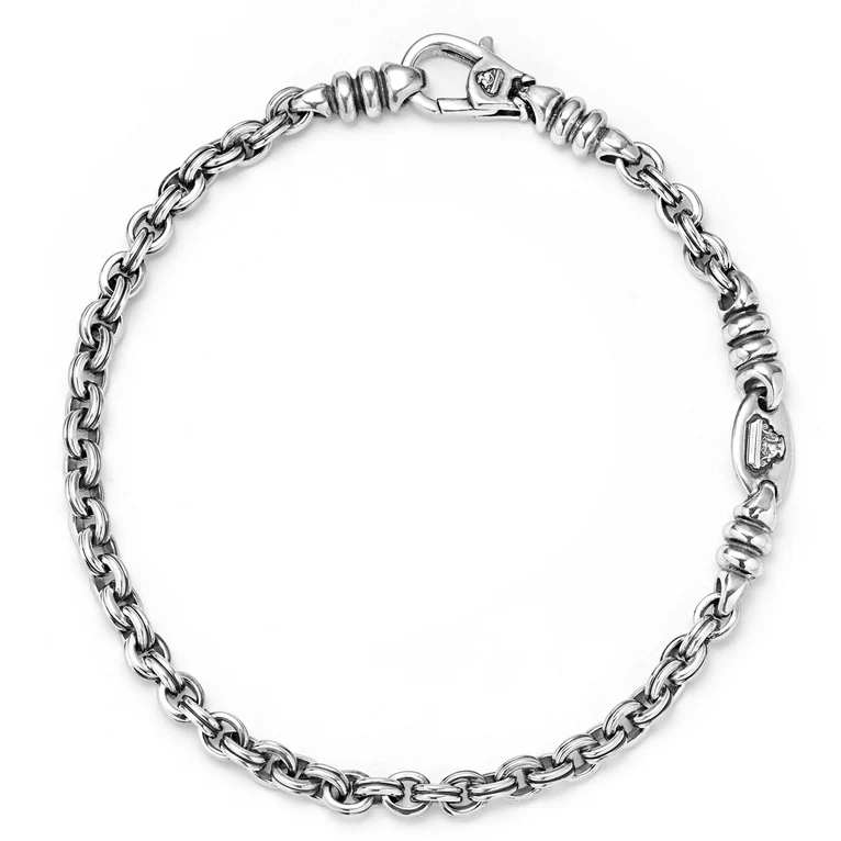 Anthem Double Link Chain Bracelet in Sterling Silver, Size 7.5