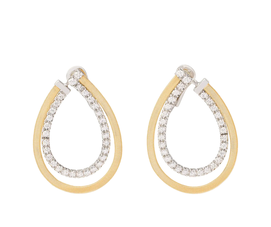 Masai 1.27ct Diamond Drop Earrings in 18K Yellow and White Gold