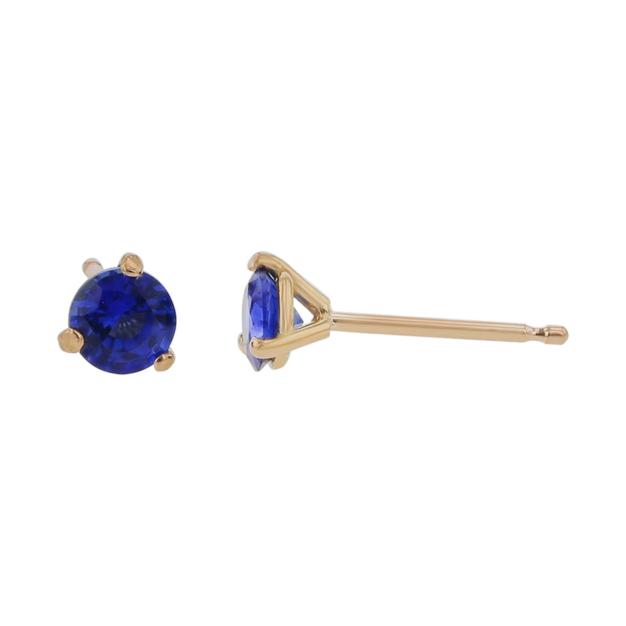 0.62ct Round Sri Lankan Sapphire Stud Earrings in 18k Yellow Gold