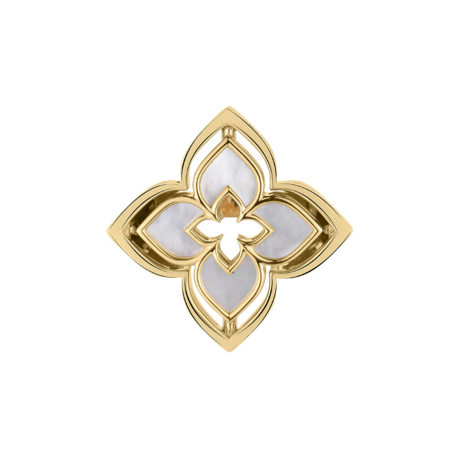 Venetian Princess Diamond Mother of Pearl Pirouette Ring in 18K Yellow Gold