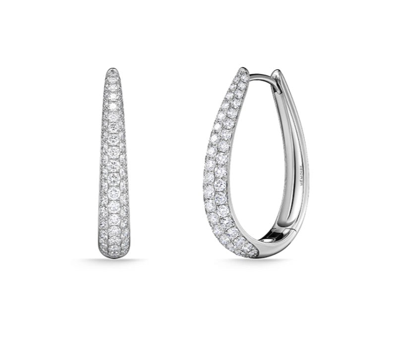 Paramount 1.65-1.87ct Diamond Hoop Earrings in 18K White Gold