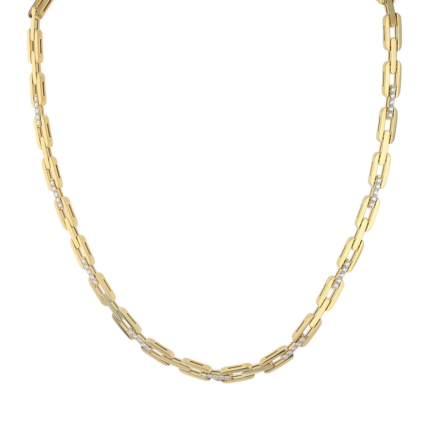 Navarra Diamond Link Necklace in 18K Yellow Gold, 16in
