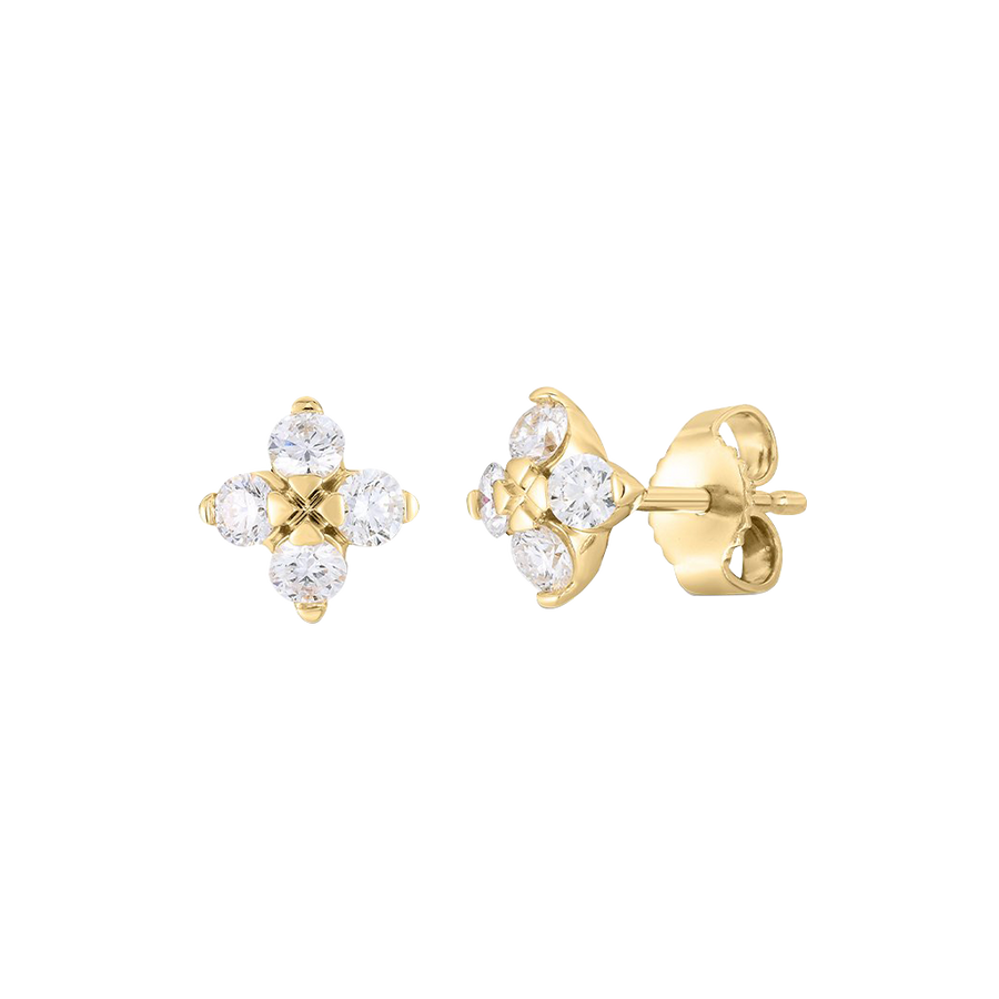 Love In Verona Diamond Stud Earrings in 18K Yellow Gold, Small