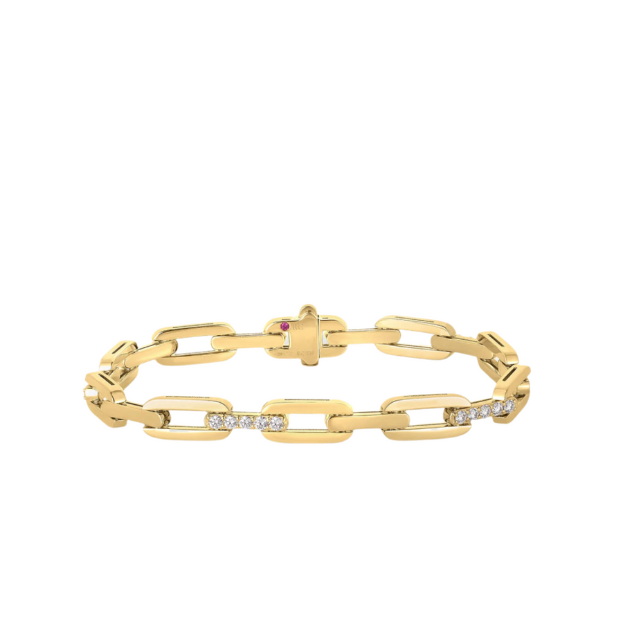 Navarra Diamond Link Bracelet in 18K Yellow Gold, 7in