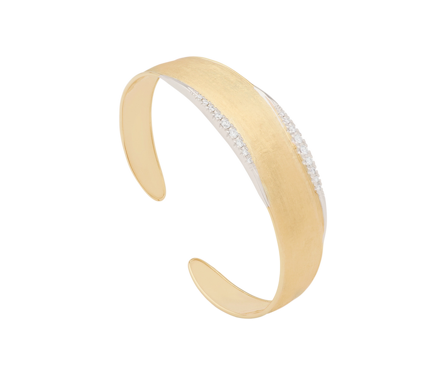 Lunaria 0.30ct Diamond Bangle Bracelet in 18K Yellow and White Gold