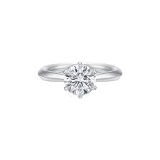 Solitaire Semi-Mount Ring in 18K White Gold and Platinum for Round Center