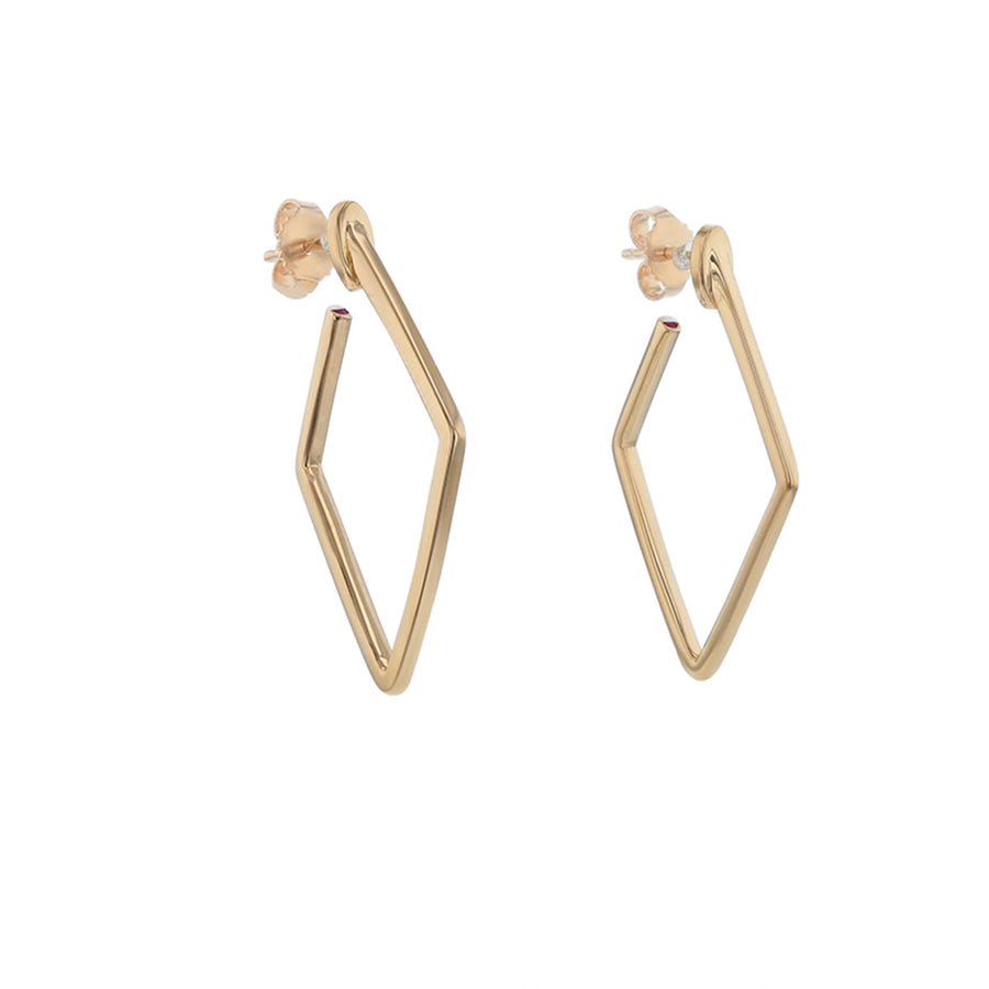 Square Hoop Earring in 18K Rose Gold, Small