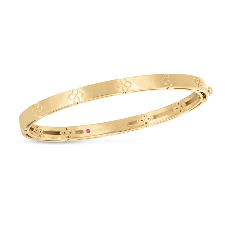 Love in Verona Narrow Bangle Bracelet in 18K Yellow Gold, 4.5mm
