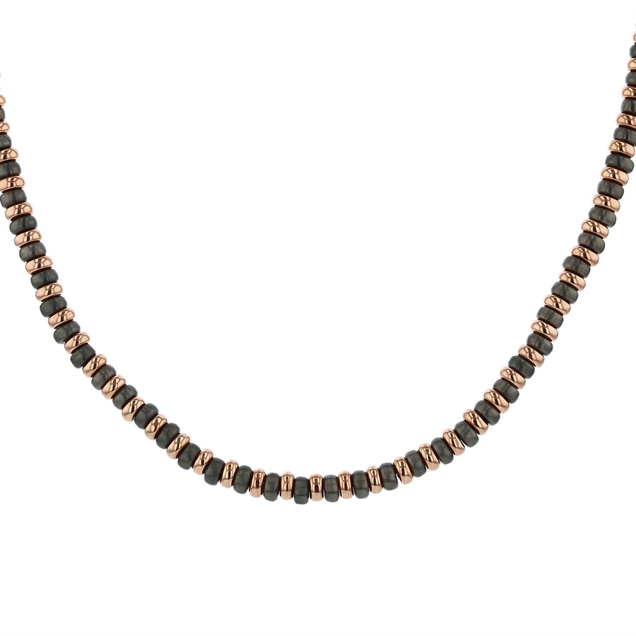 Necklace in 14K Rose Gold and Sterling Silver, 24in