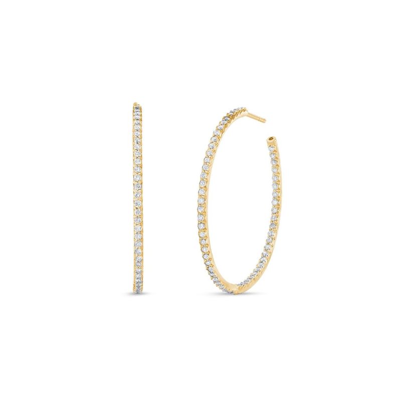 Perfect Diamond 1.10ct Diamond X-Large Hoop Earrings in 18K Rose Gold