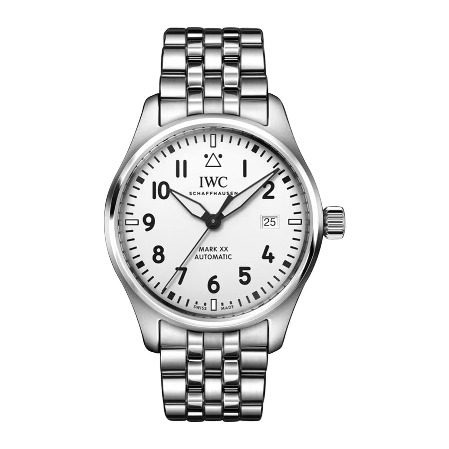 40mm Pilot's Mark XX Automatic Watch with White Dial in Stainless Steel, Bracelet