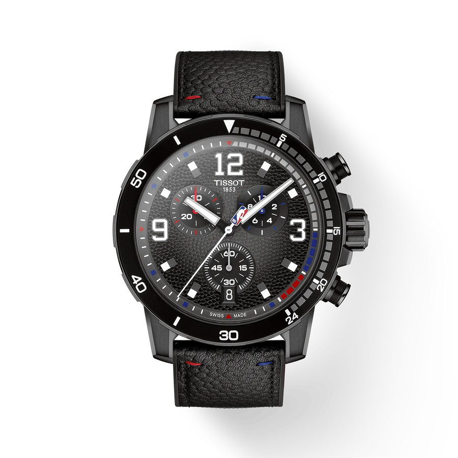 45.5mm Supersport NBA Special Edition Watch with Black Dial in Stainless Steel with Black PVD, Strap