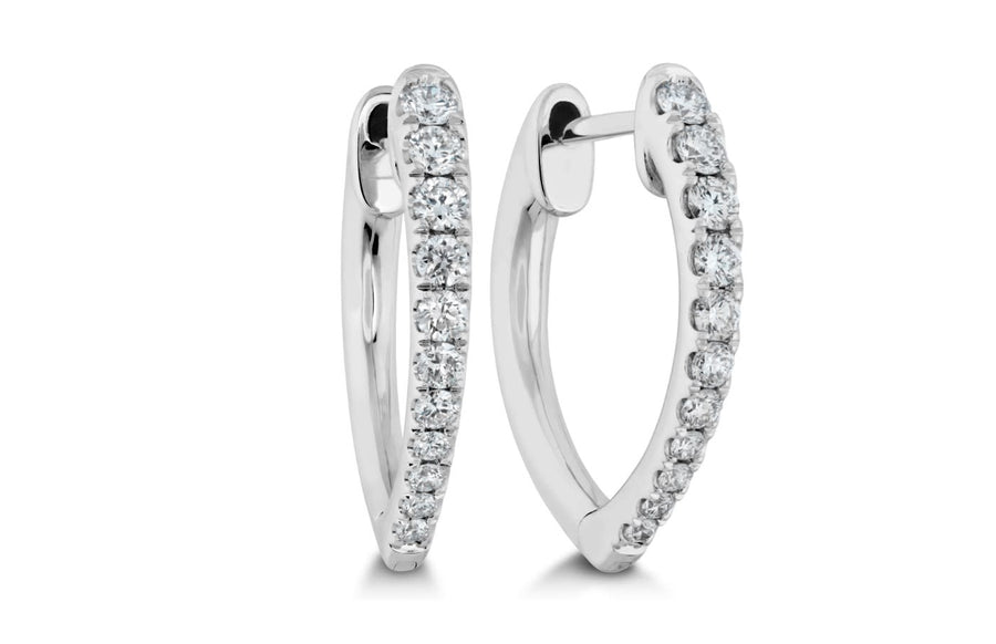 Imperial 0.29-0.34ct Diamond Huggie Hoop Earrings in 18K White Gold