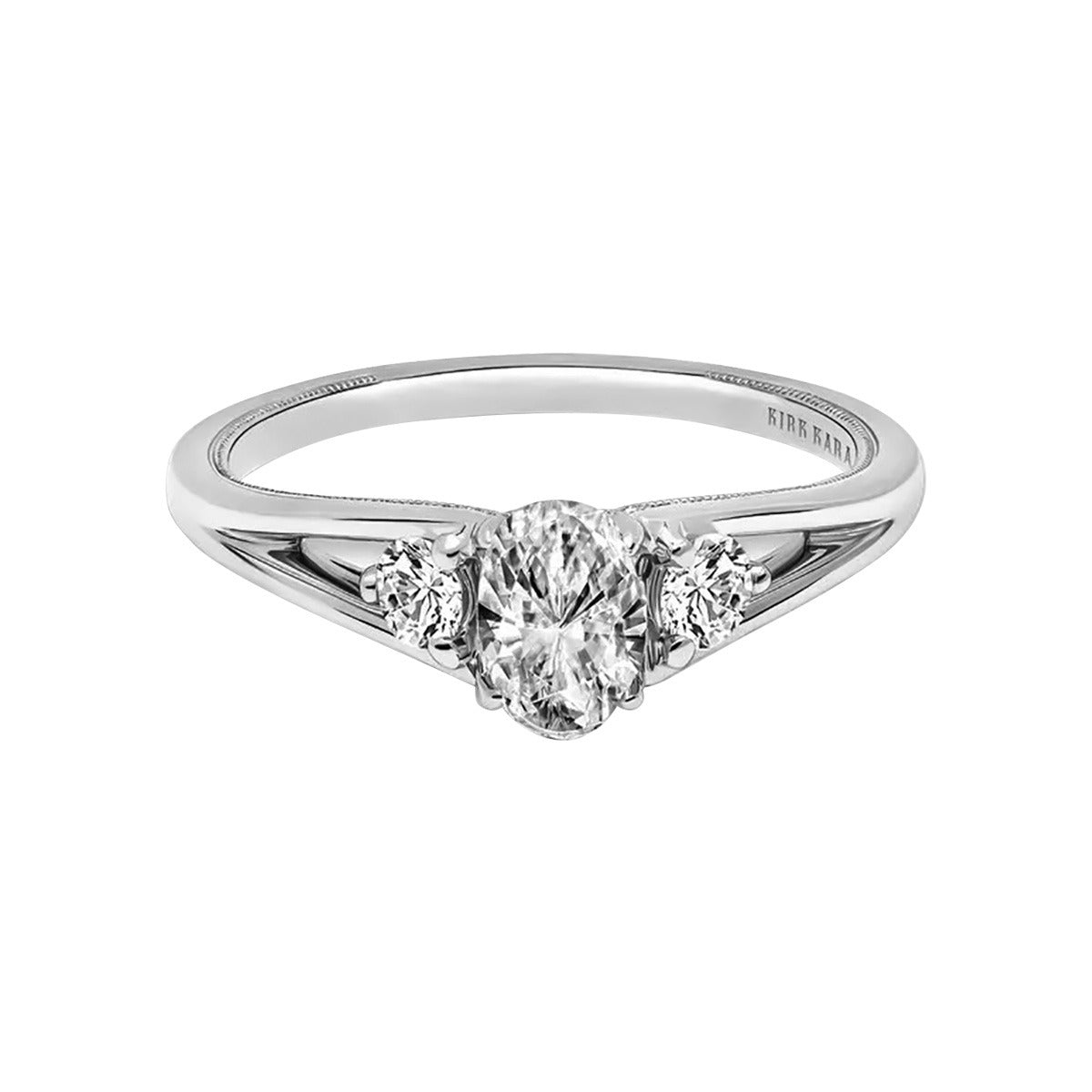 Split Shank Three Stone Diamond Engagement Ring Setting