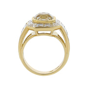 18K Yellow Gold Cushion-cut Diamond Ring