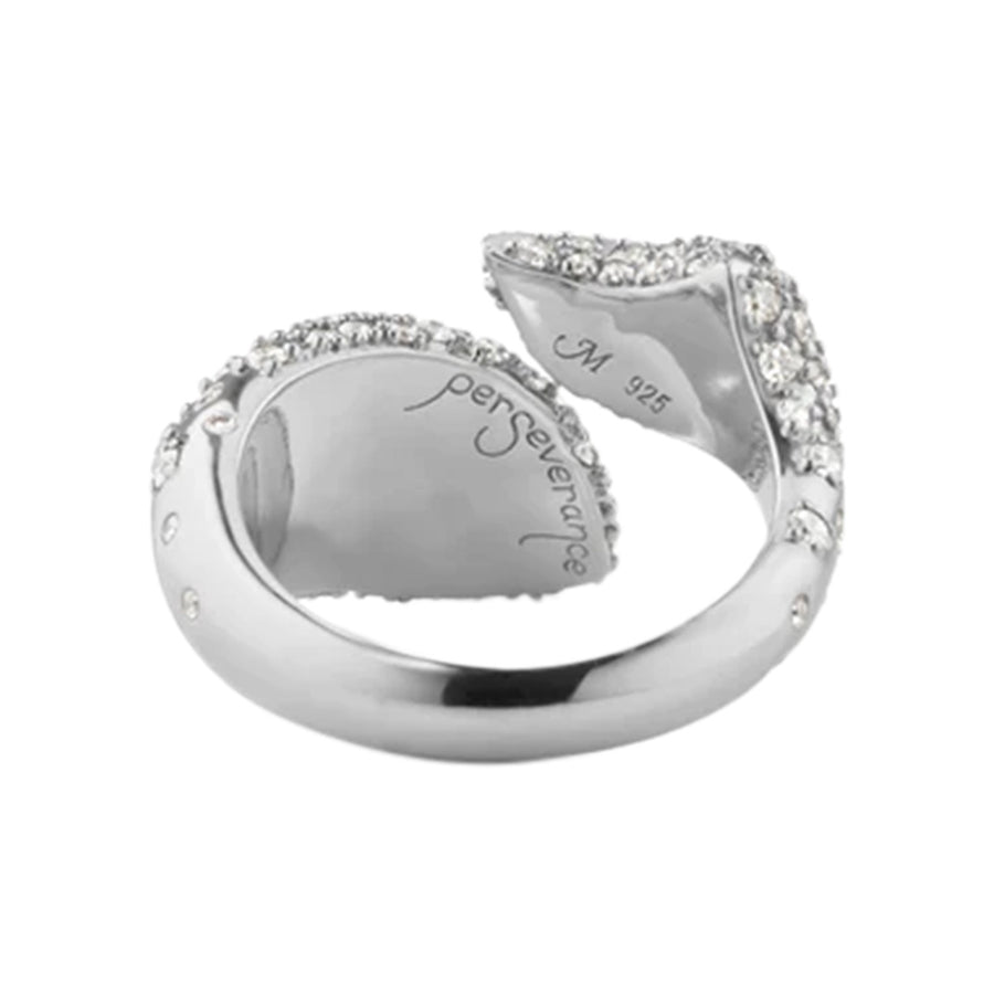 Perseverance Fish Pave Sapphire Sterling Silver Ring
