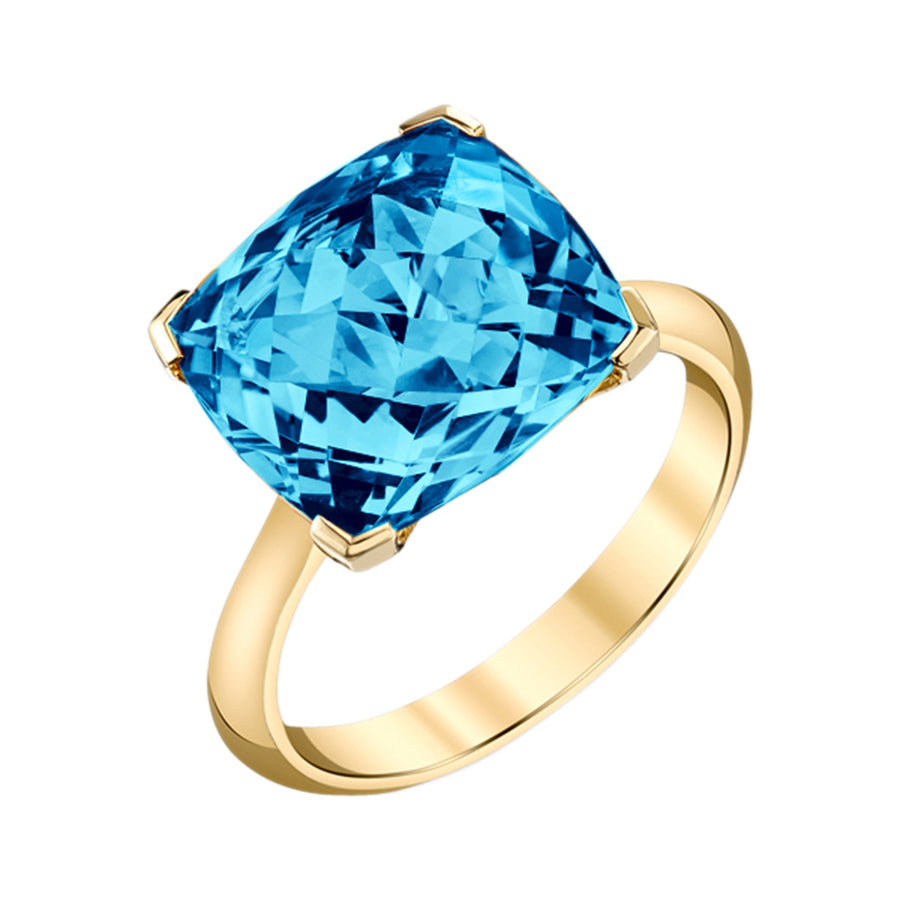 Blue Topaz Ring in 14K Yellow Gold