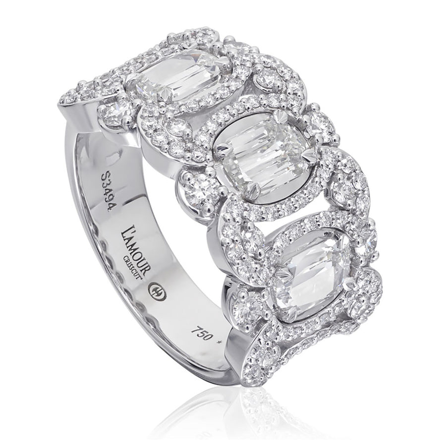 L'Amour Crisscut Diamond Band in 18K White Gold