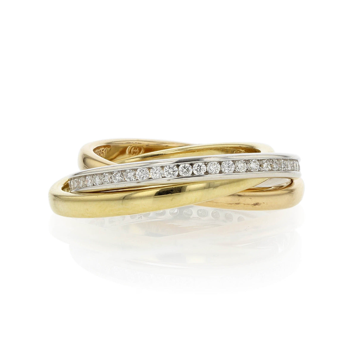 18K Yellow and White Gold Diamond Interlocking Rings | Schiffman's Jewelers 18K Yellow and White Gold Diamond Interlocking Rings | Schiffman's Jewelers