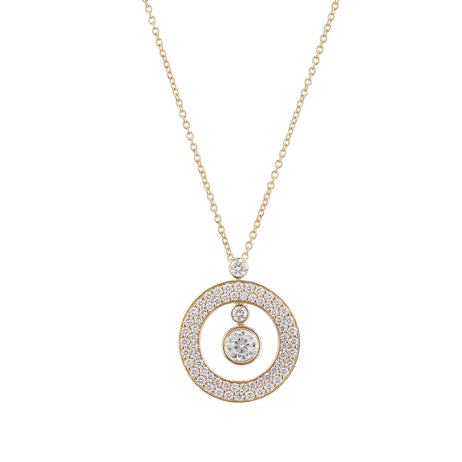18K Rose Gold Pave Mini O Pendant