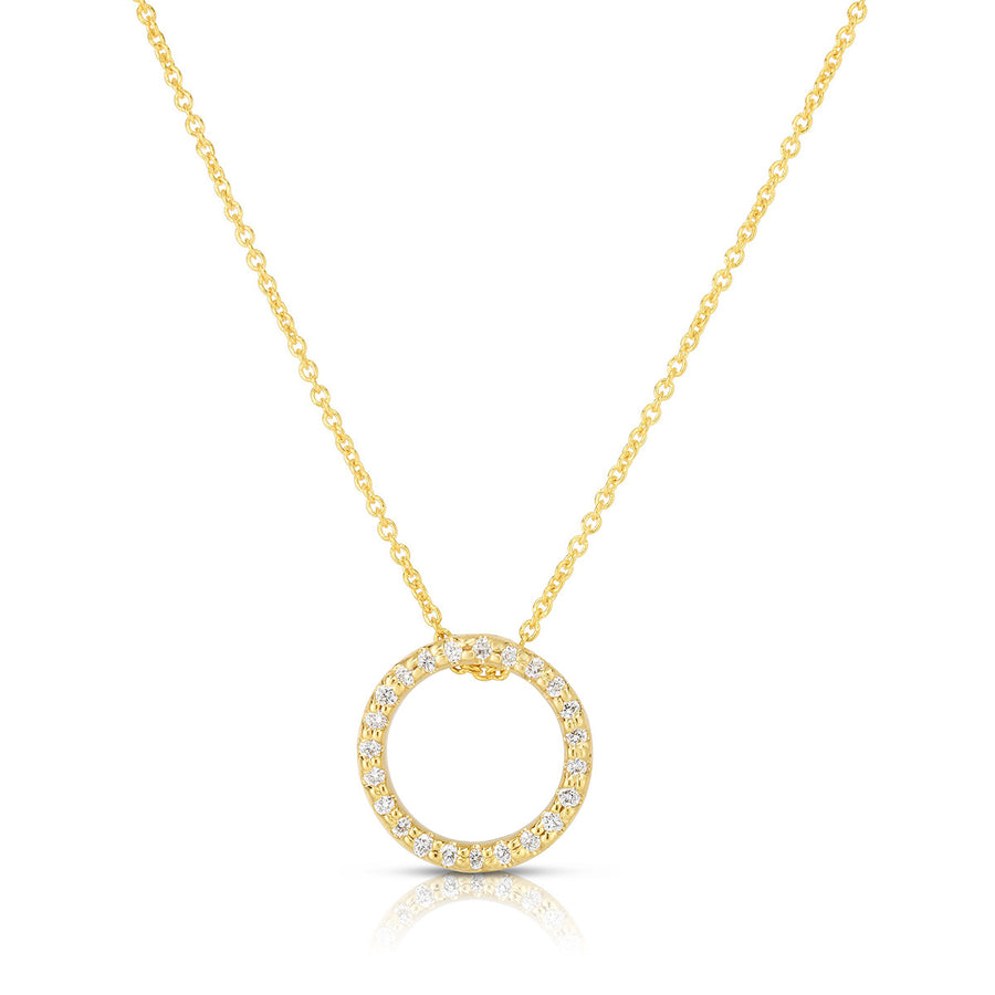 Circle Pendant with Diamonds