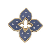 18K Rose Gold Blue Titanium Ring with Diamonds