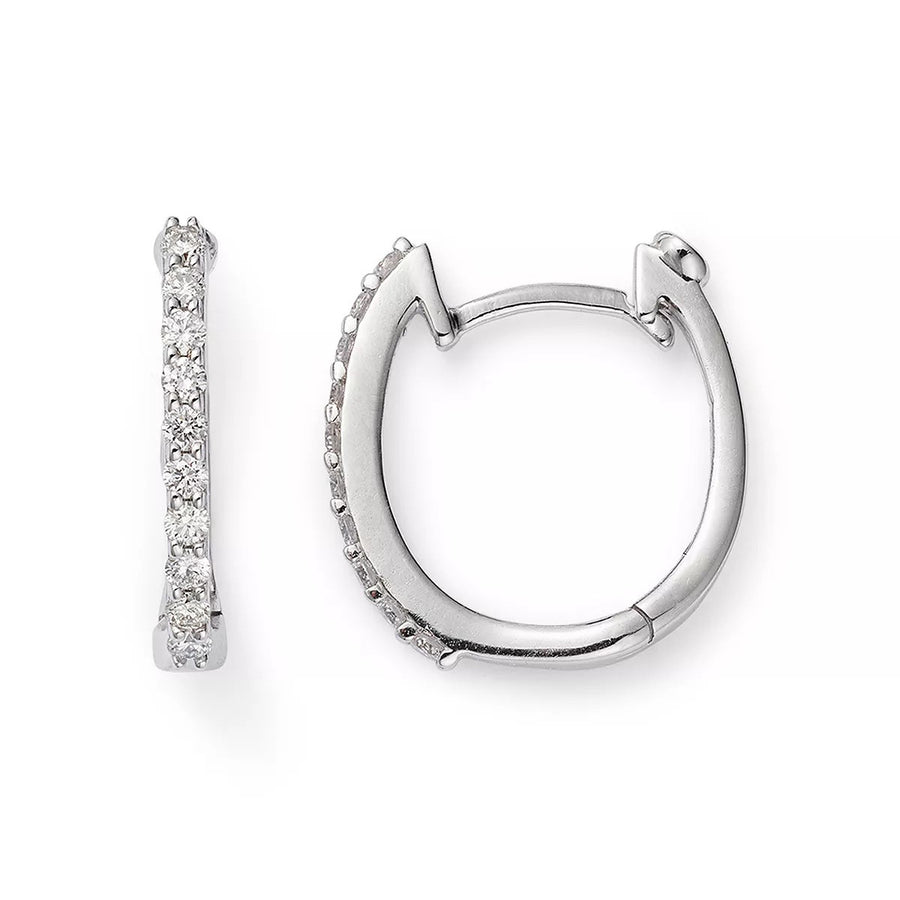 Small Hoop Earrings with Diamonds