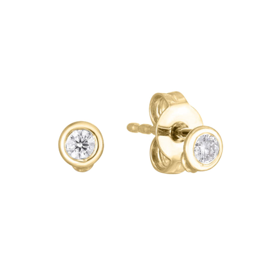 Tiny Treasures Diamond Stud Earrings in 18K Yellow Gold, 4mm