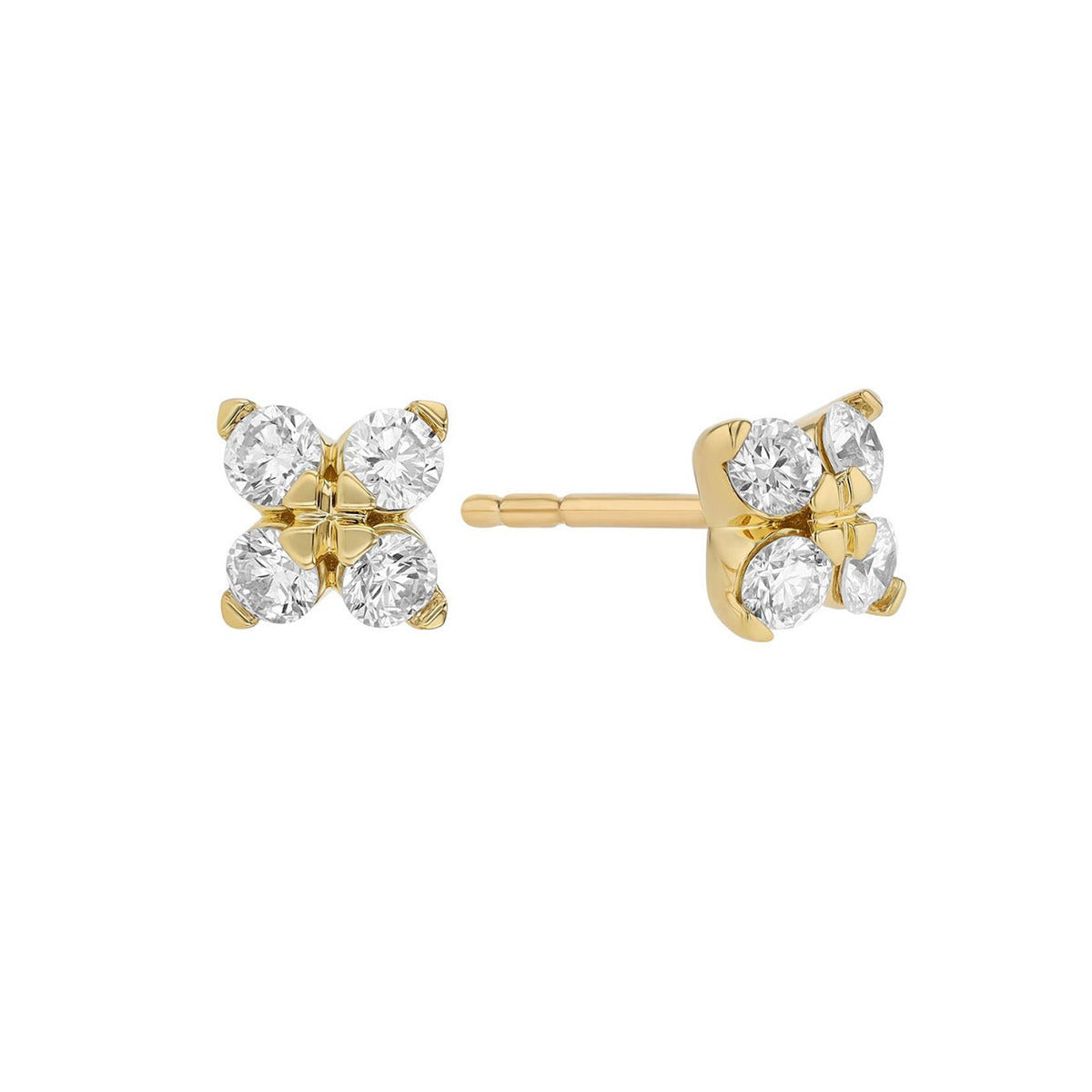 18ct Yellow Gold Bloom Collection Diamond Flower Stud Earrings