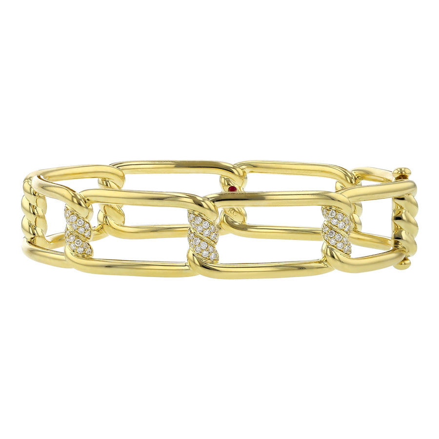 18K Yellow Gold Diamond Bangle Bracelet