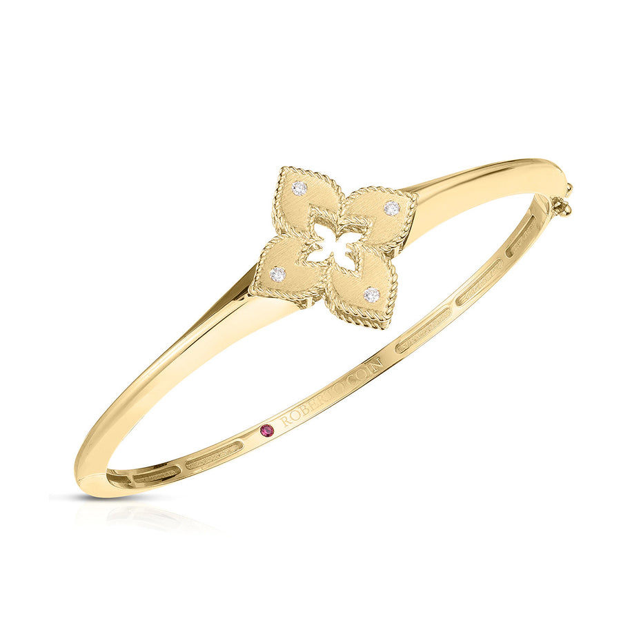 18K Yellow Gold Diamond Venetian Princess Bangle
