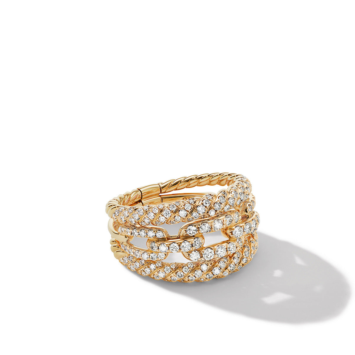 DAVID YURMAN Stax Chain Link Bracelet In 18k White Gold With Pavé Diamonds